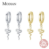 925 Silver Snake Animal Hoop Earrings Hypoallergenic