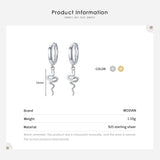 925 Silver Snake Animal Hoop Earrings Hypoallergenic