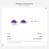Stegosaurus Stud Earrings Purple Crystal Dinosaur Earring for Women & Girls