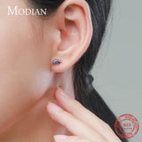 Stegosaurus Stud Earrings Purple Crystal Dinosaur Earring for Women & Girls