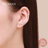 925 Silver Emerald Cut Stud Earrings Clear CZ Wedding Fine Jewelry