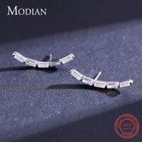 925 Silver Emerald Cut Stud Earrings Clear CZ Wedding Fine Jewelry