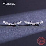 925 Silver Emerald Cut Stud Earrings Clear CZ Wedding Fine Jewelry