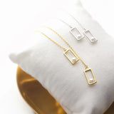 Square Pearl Drop Earring for Women Geometric Dangle Earring