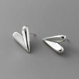 925 Silver Hearts Stud Earrings For Women Stackable Ear Studs