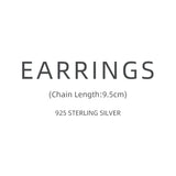 925 Silver Crane Drop Earrings Sparkling Dangle Statement Jewelry