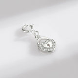 925 Silver Lock Hearts Stackable DIY Pendant Charm Bracelet Necklace