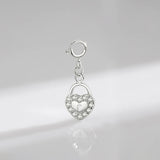 925 Silver Lock Hearts Stackable DIY Pendant Charm Bracelet Necklace