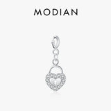 925 Silver Lock Hearts Stackable DIY Pendant Charm Bracelet Necklace