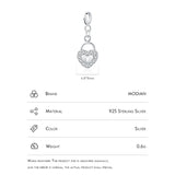 925 Silver Lock Hearts Stackable DIY Pendant Charm Bracelet Necklace