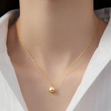 925 Silver Lucky Drop Beads Pendant Necklace Chain Women Fine Jewelry