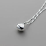 925 Silver Lucky Drop Beads Pendant Necklace Chain Women Fine Jewelry