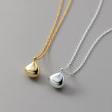 925 Silver Lucky Drop Beads Pendant Necklace Chain Women Fine Jewelry