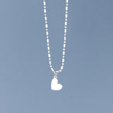 925 Silver Rainbow Hearts Pendant Necklace for Women