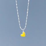 925 Silver Rainbow Hearts Pendant Necklace for Women