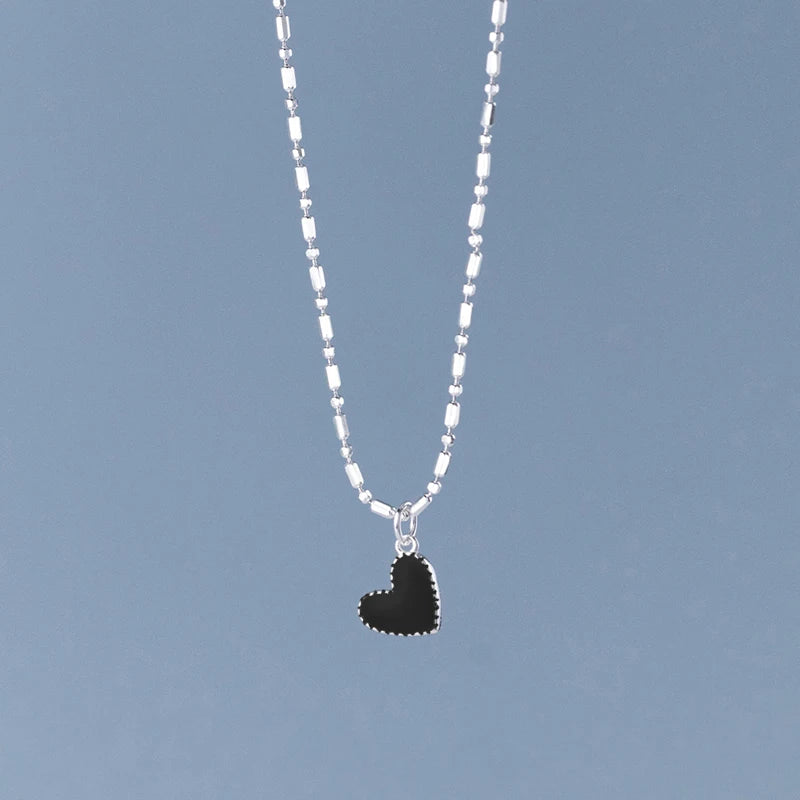 925 Silver Rainbow Hearts Pendant Necklace for Women