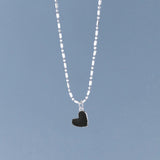 925 Silver Rainbow Hearts Pendant Necklace for Women
