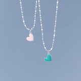 925 Silver Rainbow Hearts Pendant Necklace for Women