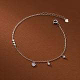 925 Silver Hearts To Hearts Romantic Bracelet Wedding Jewelry
