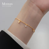 925 Silver Hearts To Hearts Romantic Bracelet Wedding Jewelry