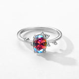925 Silver Rainbow Zirconia Wedding Ring For Women