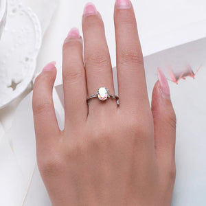 925 Silver Rainbow Zirconia Wedding Ring For Women