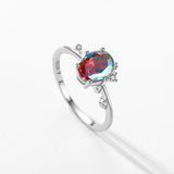 925 Silver Rainbow Zirconia Wedding Ring For Women