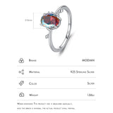 925 Silver Rainbow Zirconia Wedding Ring For Women