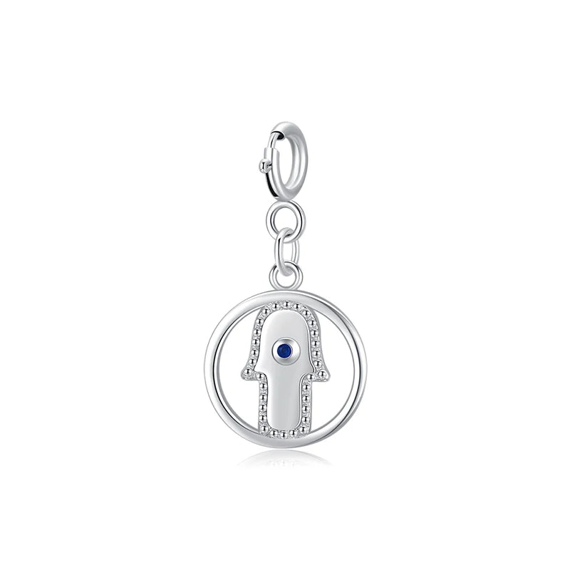 925 Sterling Silver Palm Zircon Pendant for DIY Bracelet or Necklace