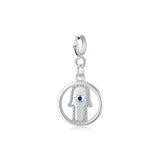 925 Sterling Silver Palm Zircon Pendant for DIY Bracelet or Necklace