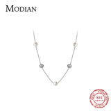 925 Silver Princess Zirconia Ball Chain Necklace Wedding