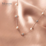 925 Silver Princess Zirconia Ball Chain Necklace Wedding