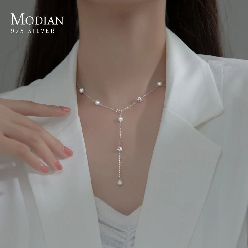 925 Silver Princess Zirconia Ball Chain Necklace Wedding