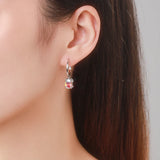 925 Silver Rainbow Zirconia Drop Earrings Dangle Anniversary Fine Jewelry