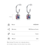 925 Silver Rainbow Zirconia Drop Earrings Dangle Anniversary Fine Jewelry