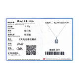 925 Silver Rectangle Zirconia Pendant Necklace Sparkling Charm Jewelry Women