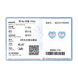 925 Silver Enamel Hearts Ear Studs Rainbow Zirconia Earrings