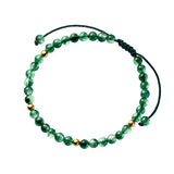 925 Silver Round Green Ctystal Chain Bracelet For Women