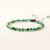 925 Silver Round Green Ctystal Chain Bracelet For Women