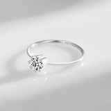 925 Sterling Silver CZ Finger Ring for Women Wedding Gift