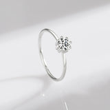925 Sterling Silver CZ Finger Ring for Women Wedding Gift