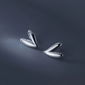 925 Silver Heart Stud Earrings Classic Wedding Jewelry Gift