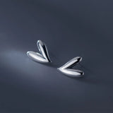 925 Silver Heart Stud Earrings Classic Wedding Jewelry Gift