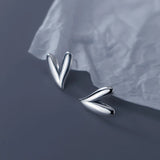 925 Silver Heart Stud Earrings Classic Wedding Jewelry Gift