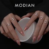 925 Sterling Silver Adjustable Letter Stackable CZ Ring for Women