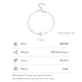 925 Silver Pink Enamel Hearts Link Chain Bracelet for Women