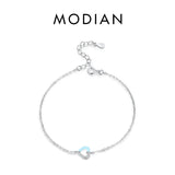 925 Silver Pink Enamel Hearts Link Chain Bracelet for Women