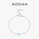 925 Silver Pink Enamel Hearts Link Chain Bracelet for Women