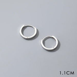 925 Silver Circle Earrings 14K Plated Hoop Jewelry for Women