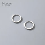 925 Silver Circle Earrings 14K Plated Hoop Jewelry for Women